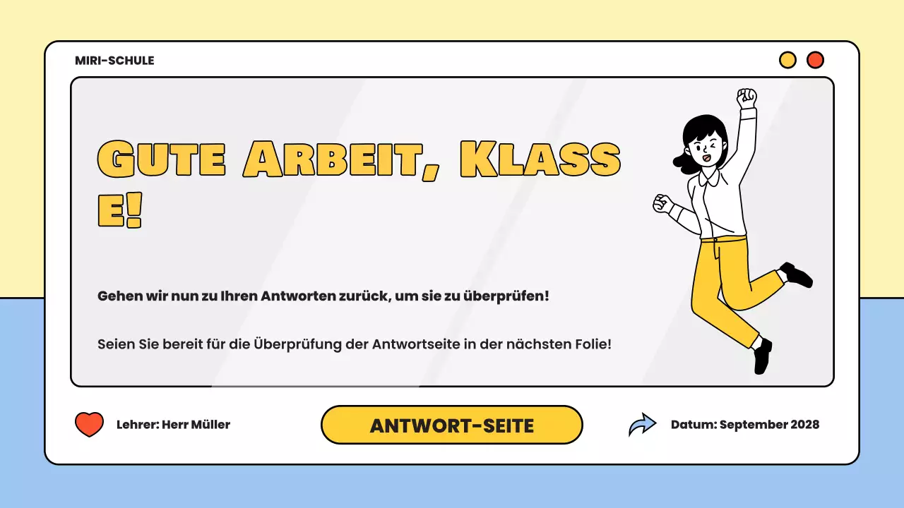 gelbes Minimal-Quiz-Lernmaterial