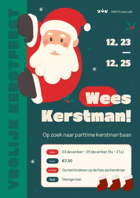Vintage parttime kerstvacatures in rood en groen