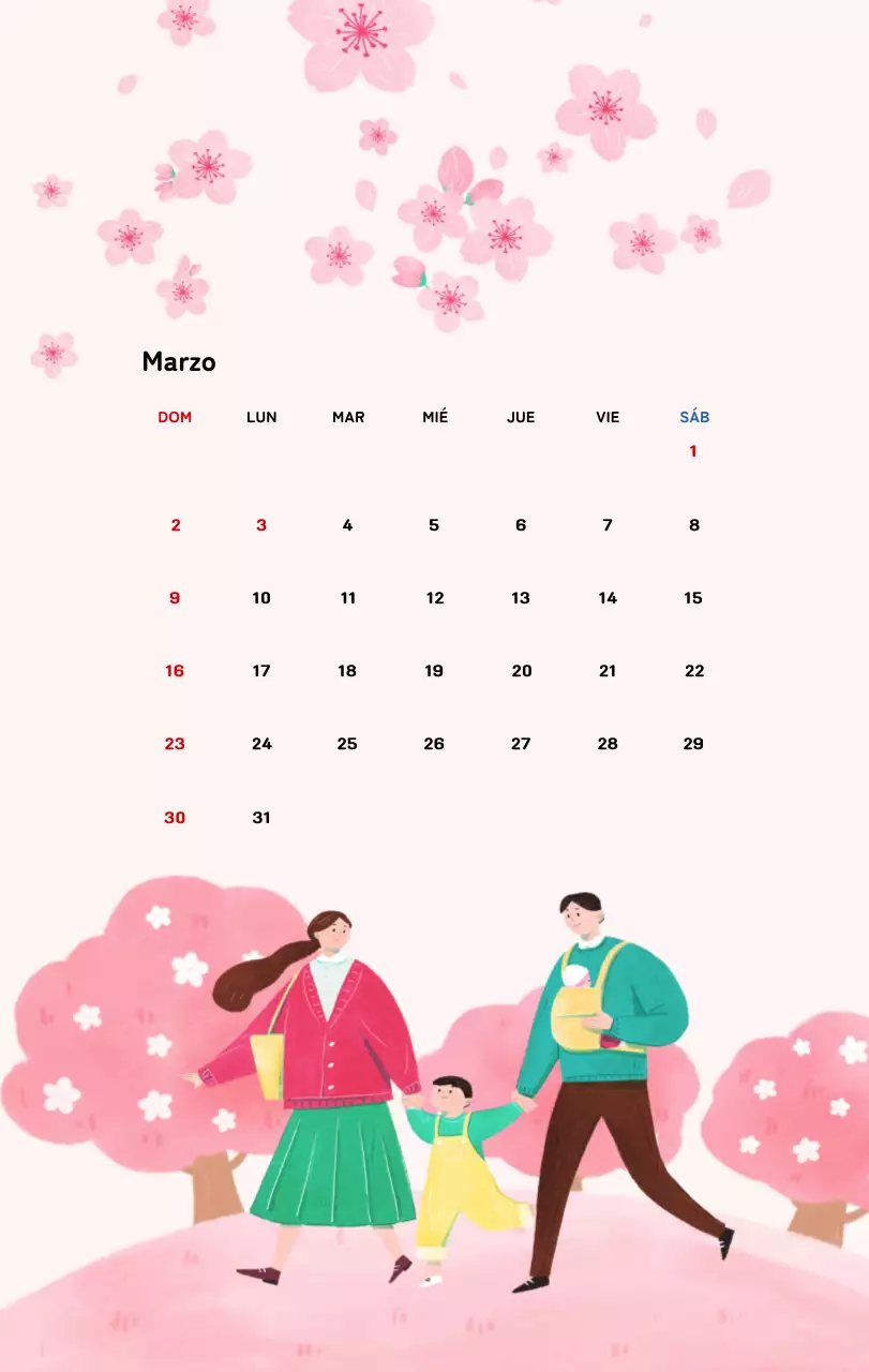 Calendario de Año Nuevo con cálidas ilustraciones