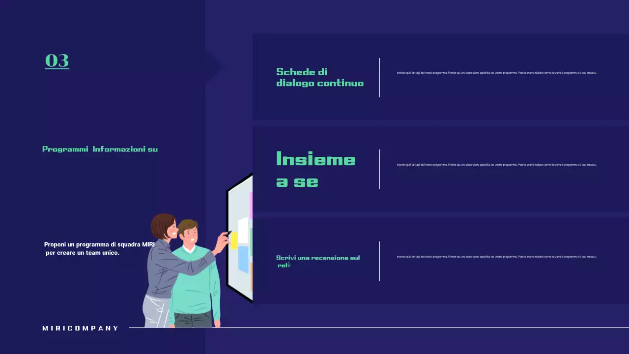 Proposta di workshop semplice in blu navy e verde