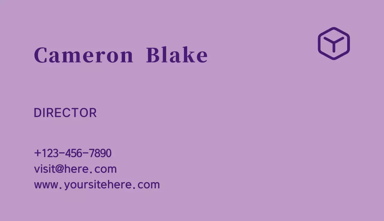 tarjeta de visita minimalista morada