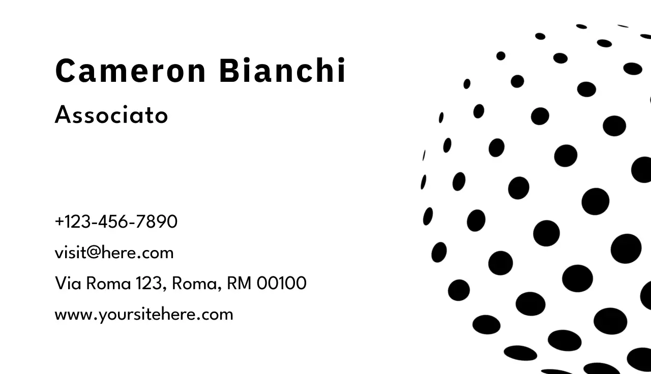 Biglietto da visita minimale nero