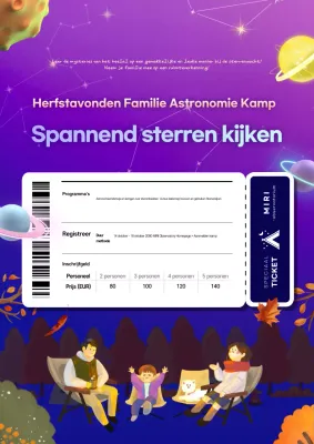Promoot een stijlvol astronomiekamp in paars