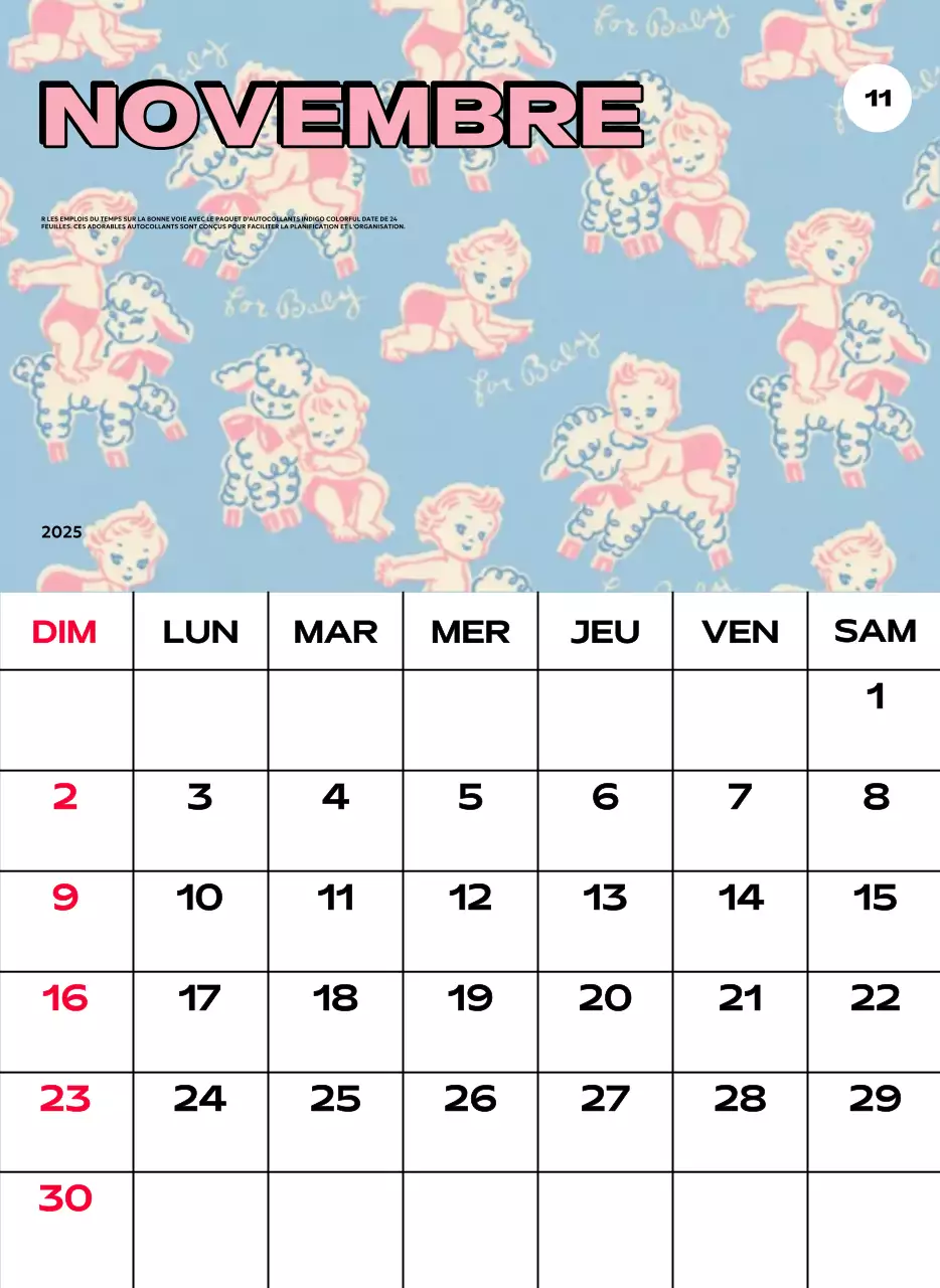 Calendriers colorés avec une variété d'illustrations rétro