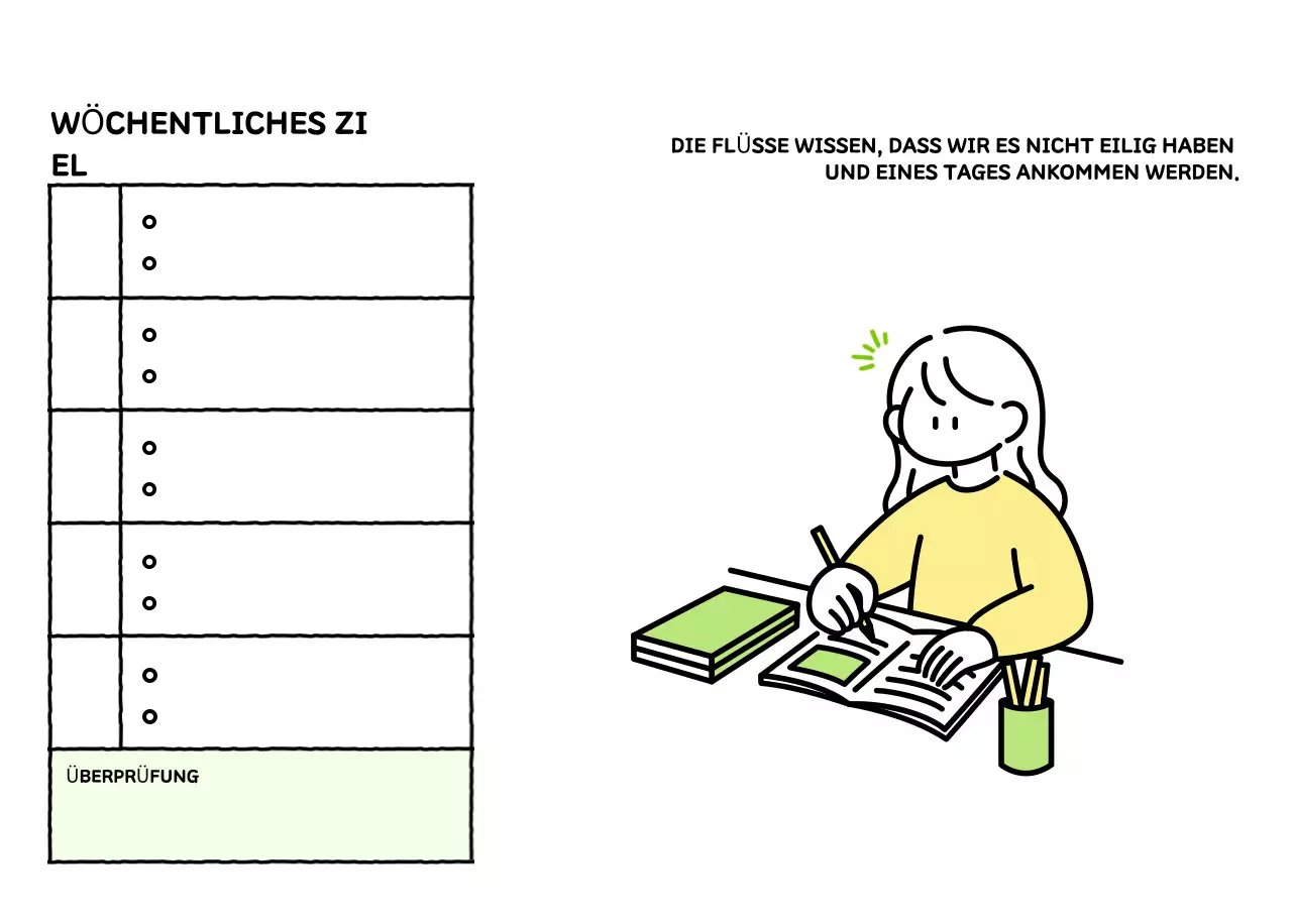 Illustrierter Kalender mit schönem Linienstil