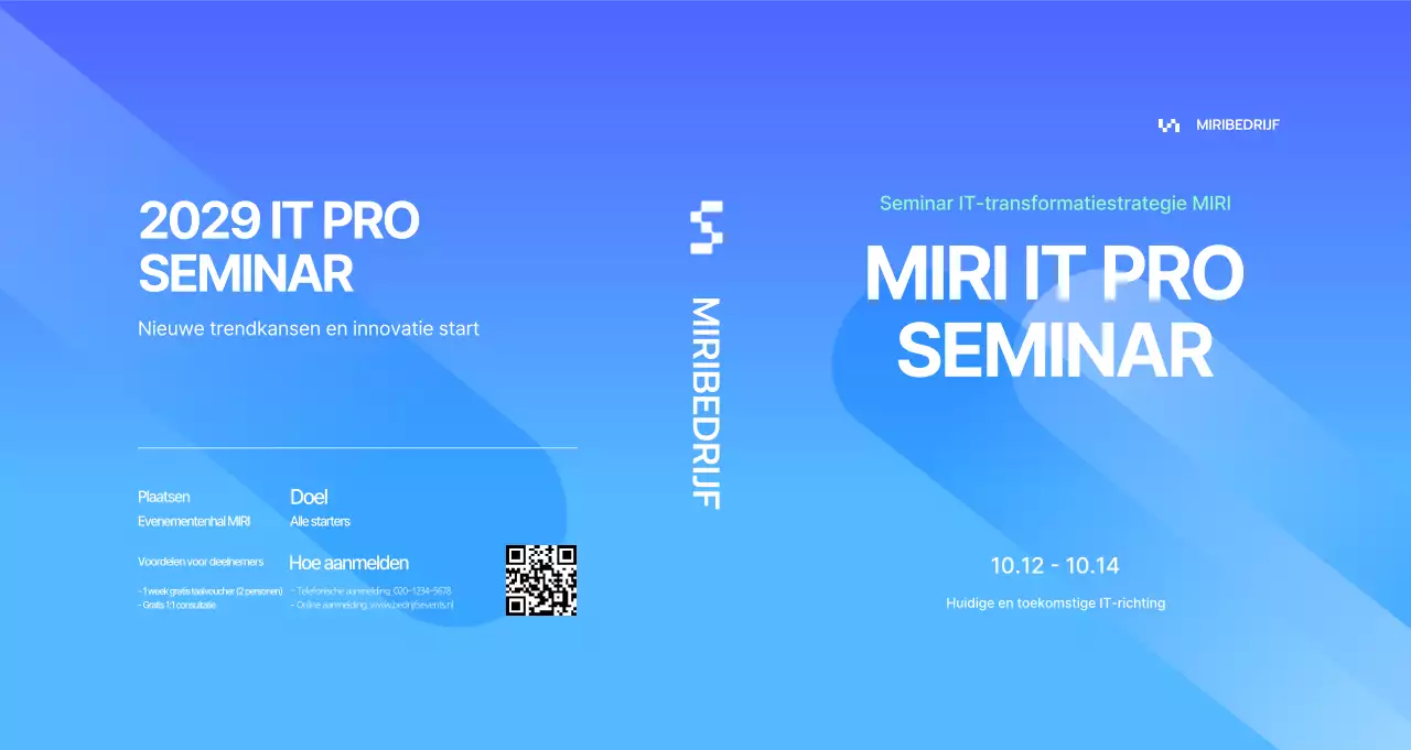 Blauwe moderne IT seminargids