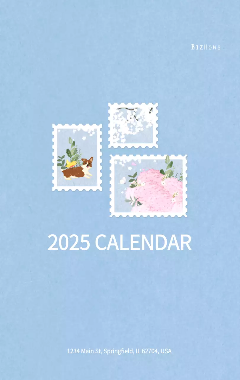 New Year's calendar with a warm, illustrated feel