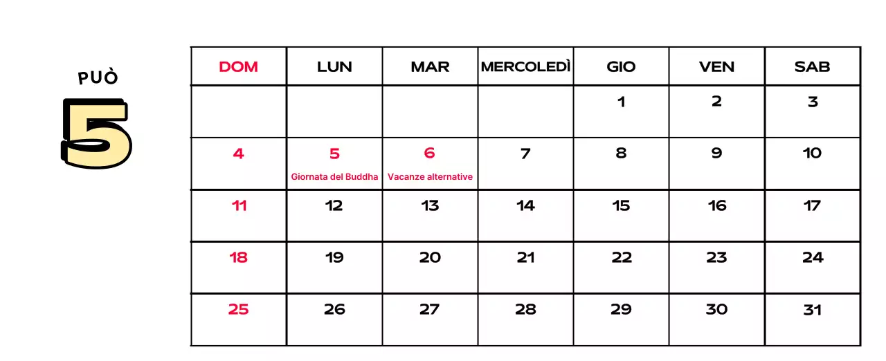 Calendari colorati con una varietà di illustrazioni retrò
