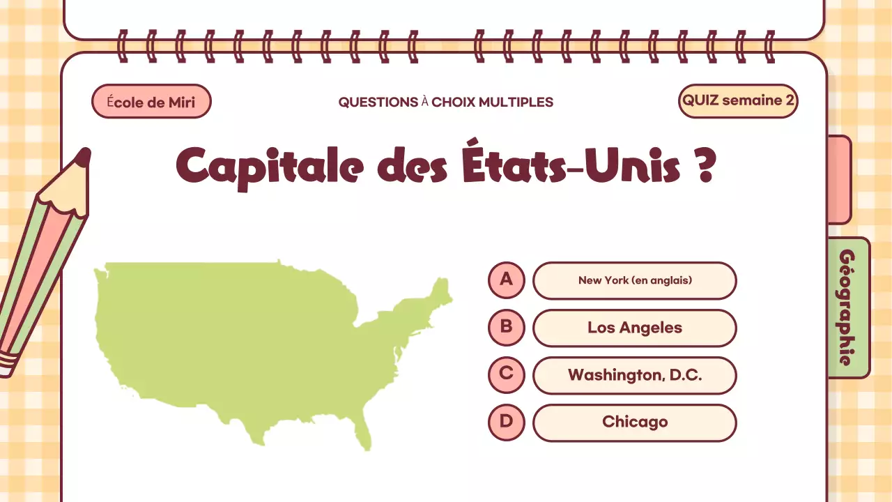 Présentation de la classe Pink Playful Quiz Time