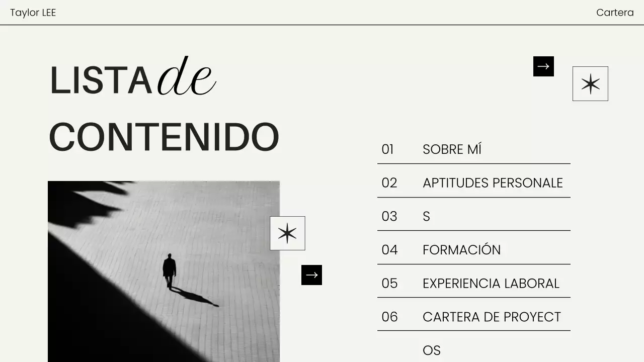 portafolio de fotografía moderna negra