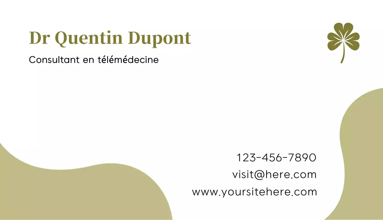 carte de visite minimale sage