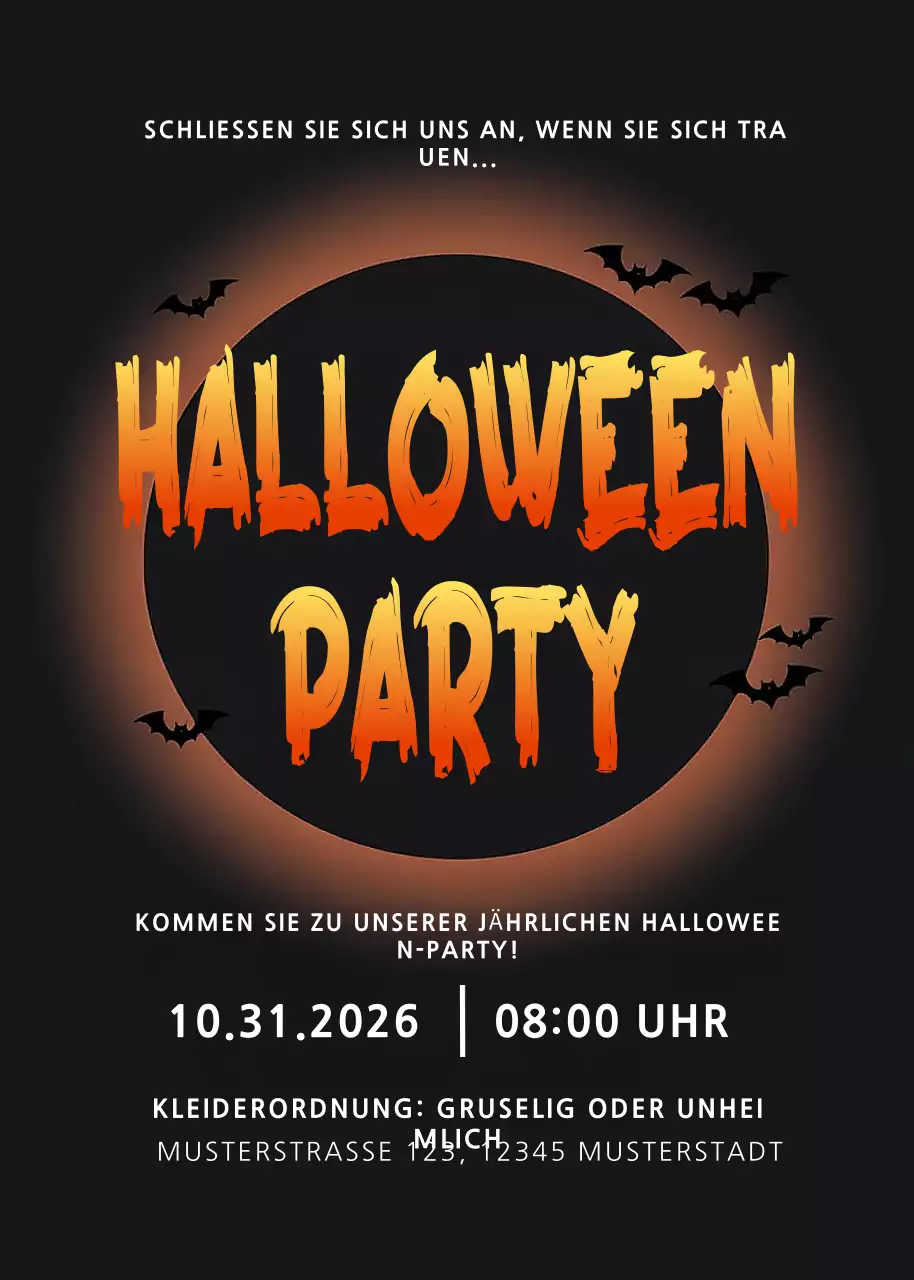 Orange Gothic Halloween-Einladung