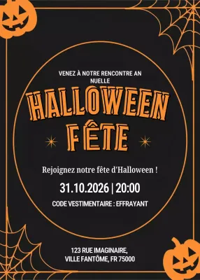 Invitation rétro orange pour Halloween