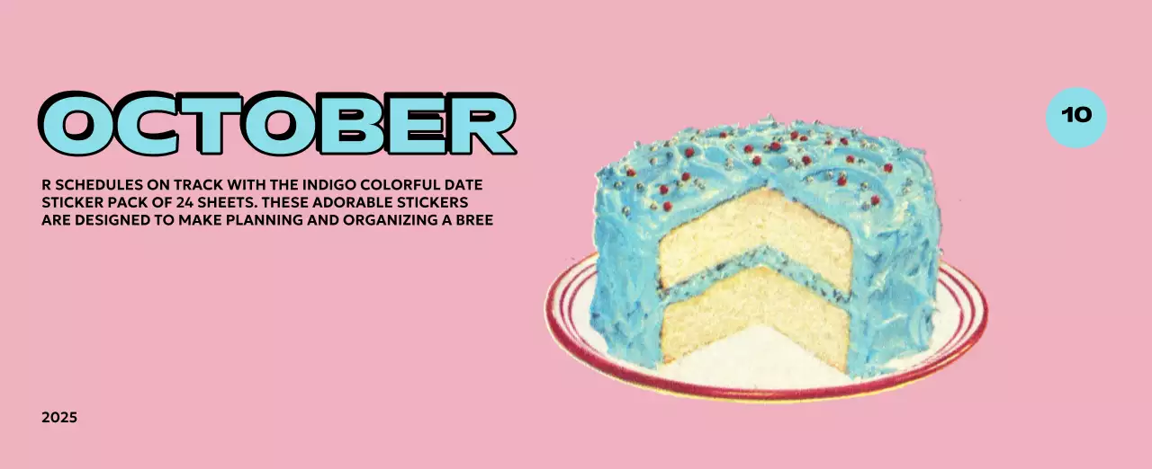 様々なレトロなイラストが描かれたカラフルなカレンダーカレンダー