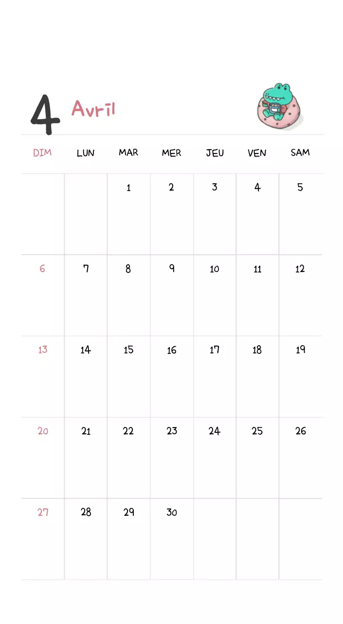 Un calendrier avec un concept d'illustration Ago mignon