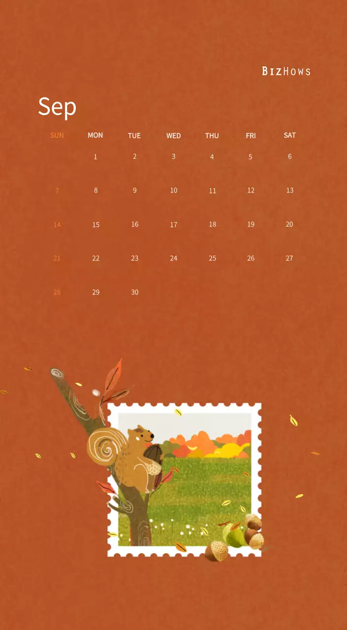 Stamp illustration with a warm concept