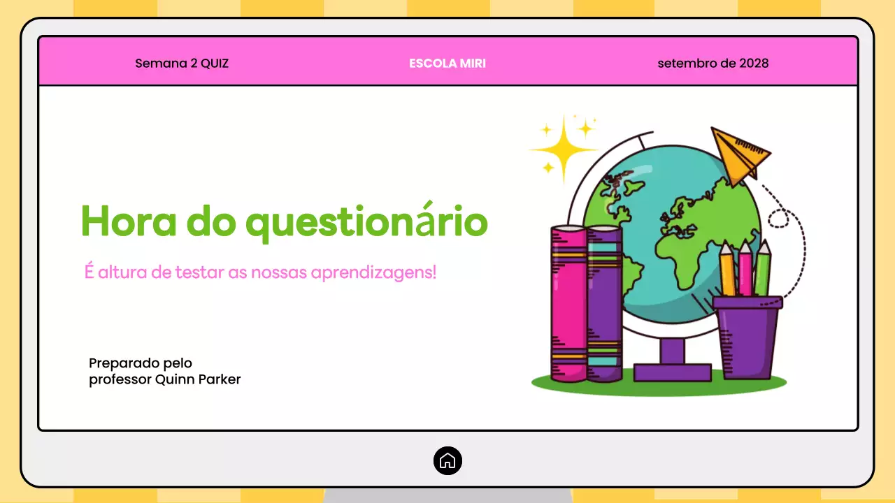 Rosa e amarelo Questionário de geografia moderna