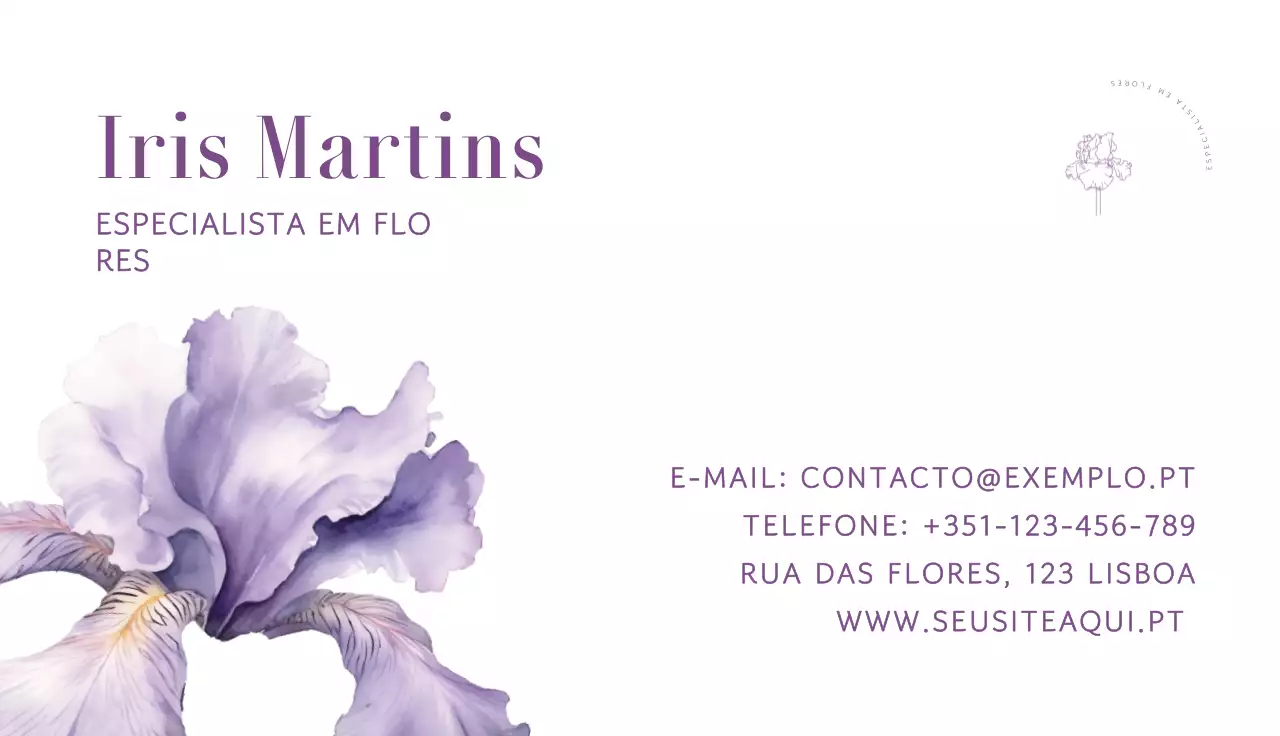 cartão floral elegante púrpura