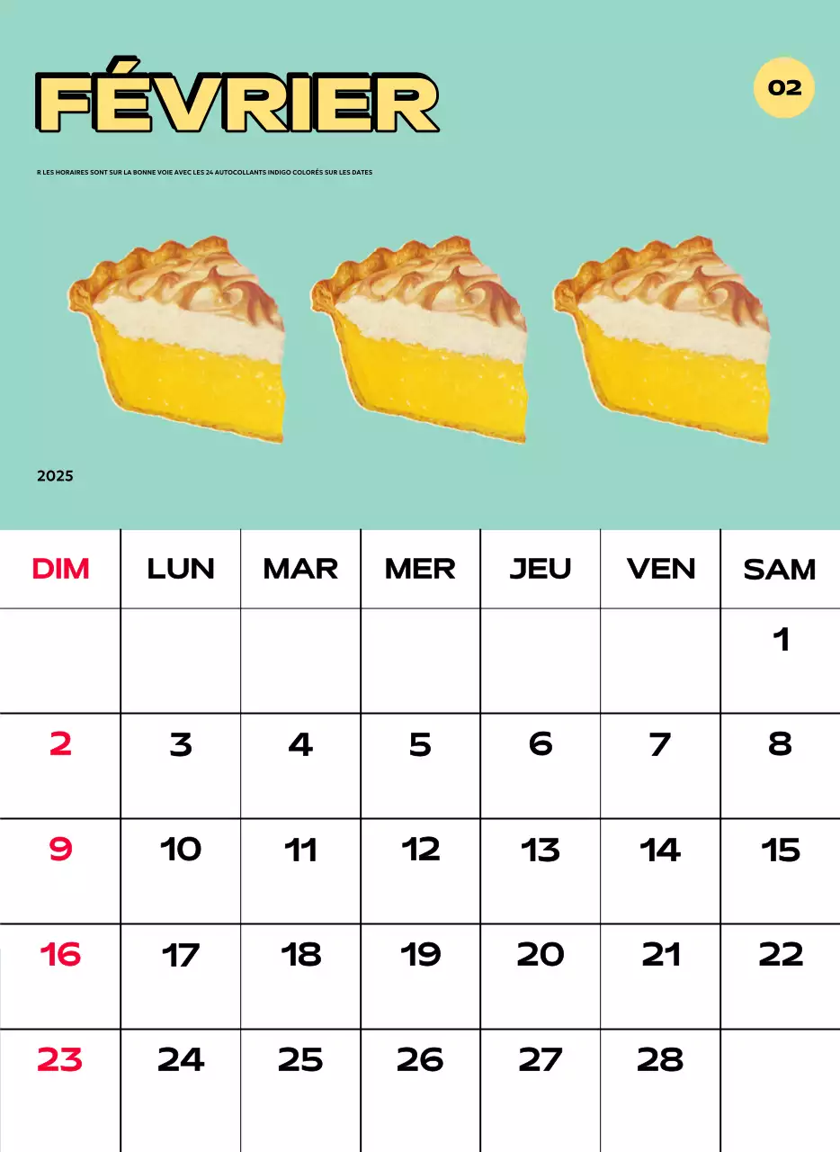 Calendriers colorés avec une variété d'illustrations rétro