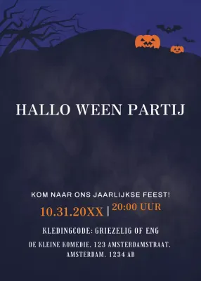 Marinezwarte uitnodiging voor Halloweenfeest