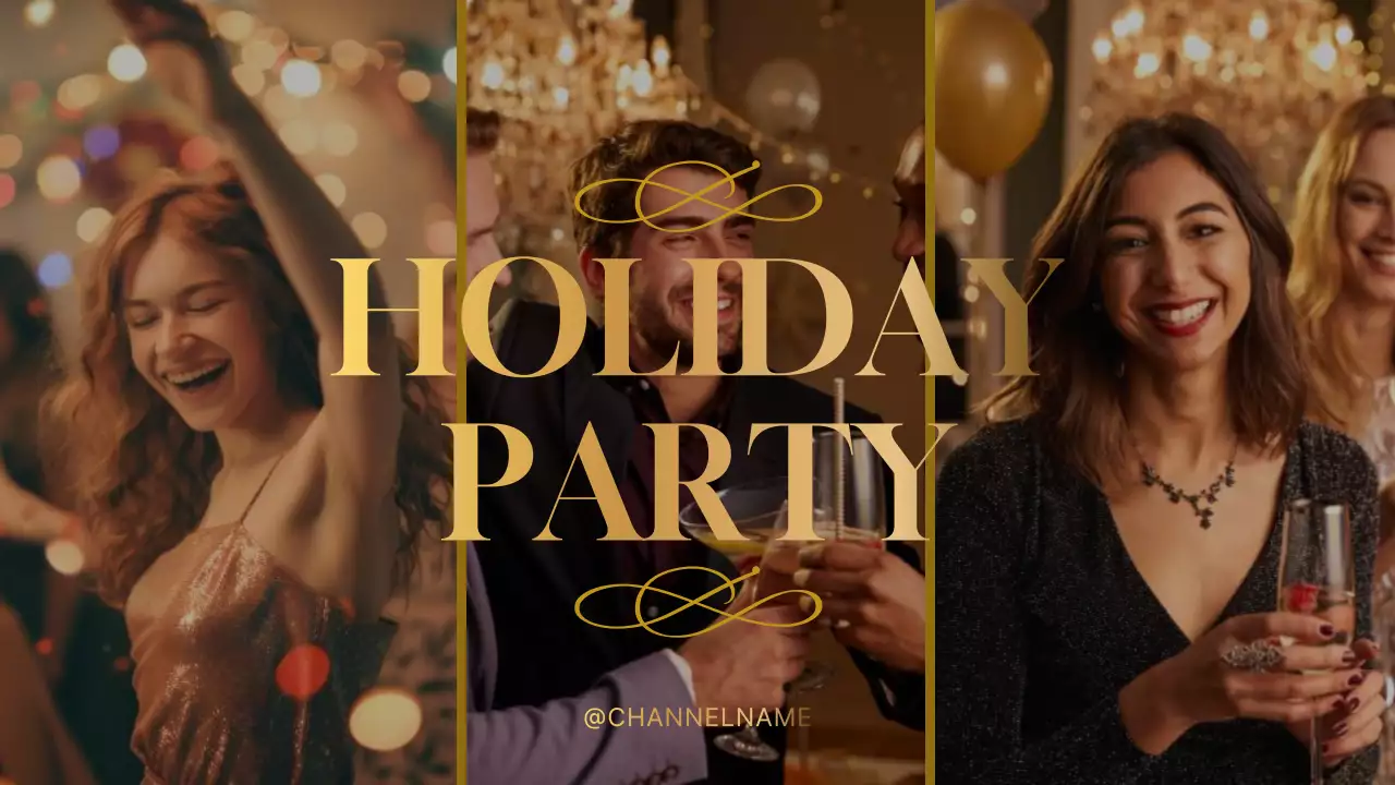 Gold Elegant Holiday Invitation YouTube Thumbnail