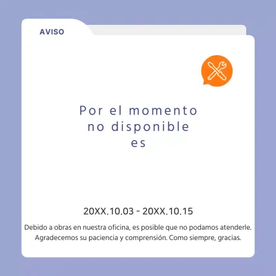 Aviso de construcción simple malva