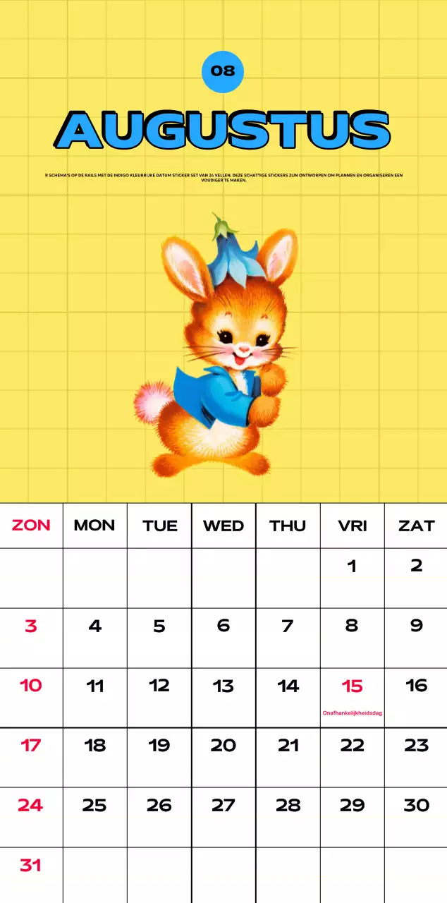 Kleurrijke kalenders met verschillende retro-illustraties