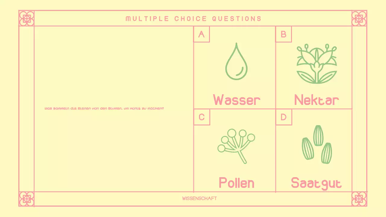 Niedliches rosa orientalisches Quiz-Layout