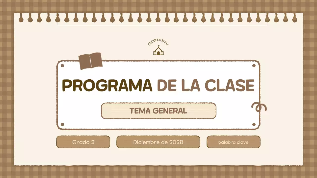agenda de clase vintage beige