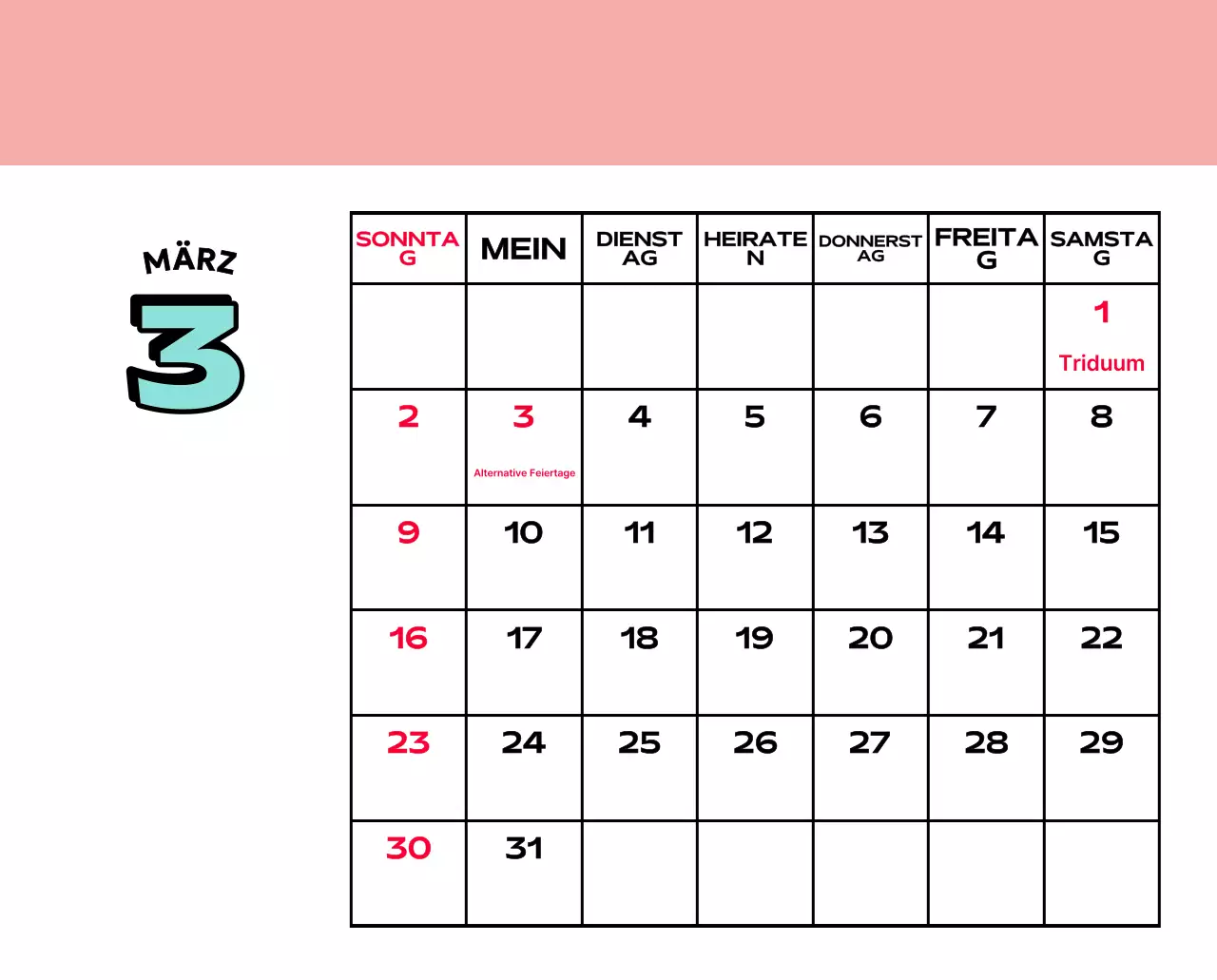 Bunte Kalender mit einer Vielzahl von Retro-Illustrationen