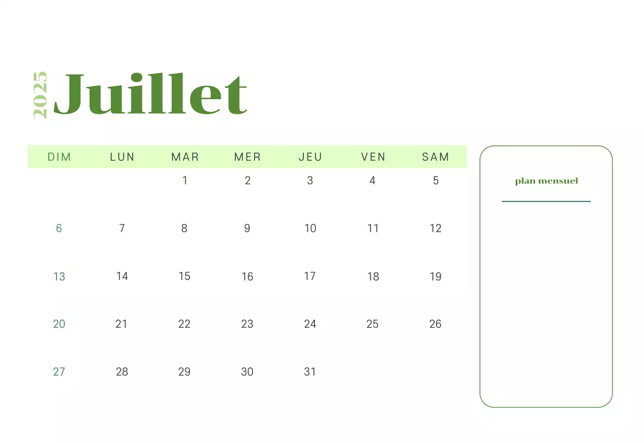 Calendrier avec illustrations de jeunes sur fond jaune-vert