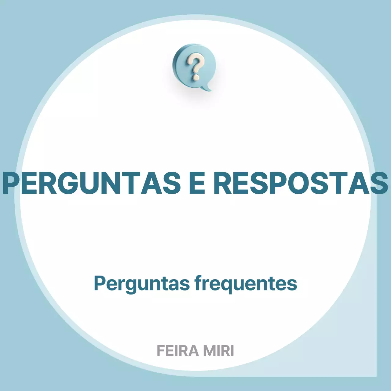 Entrega de informações simples em azul claro FAQ