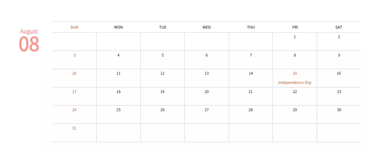 New Year's calendar with a warm, illustrated feel