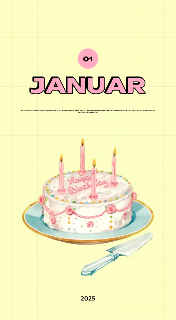 Bunte Kalender mit einer Vielzahl von Retro-Illustrationen