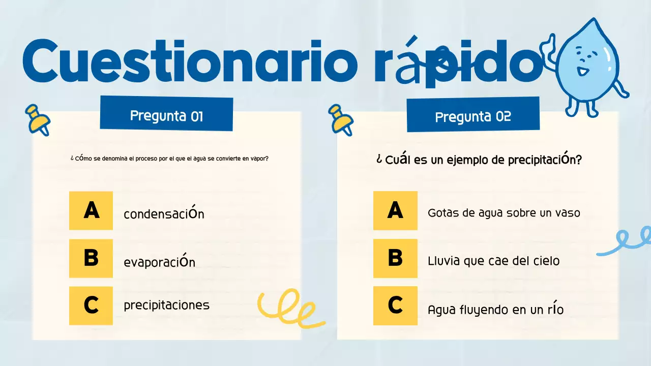Azul Lindo Juguetón Clase de Ciencia Presentación para el Estudiante de la Escuela