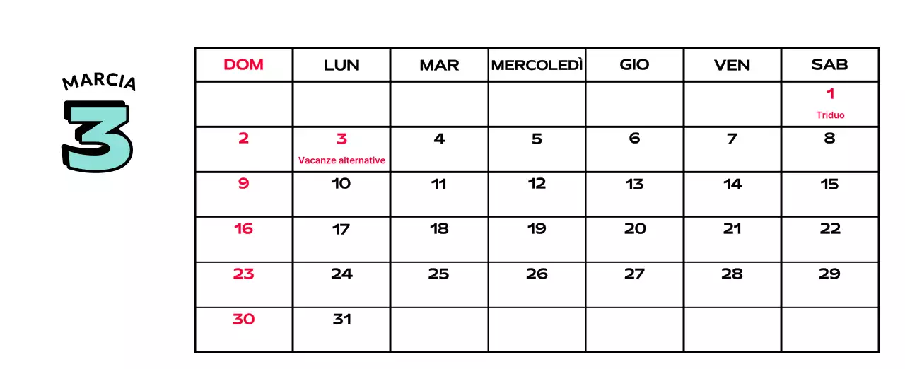 Calendari colorati con una varietà di illustrazioni retrò