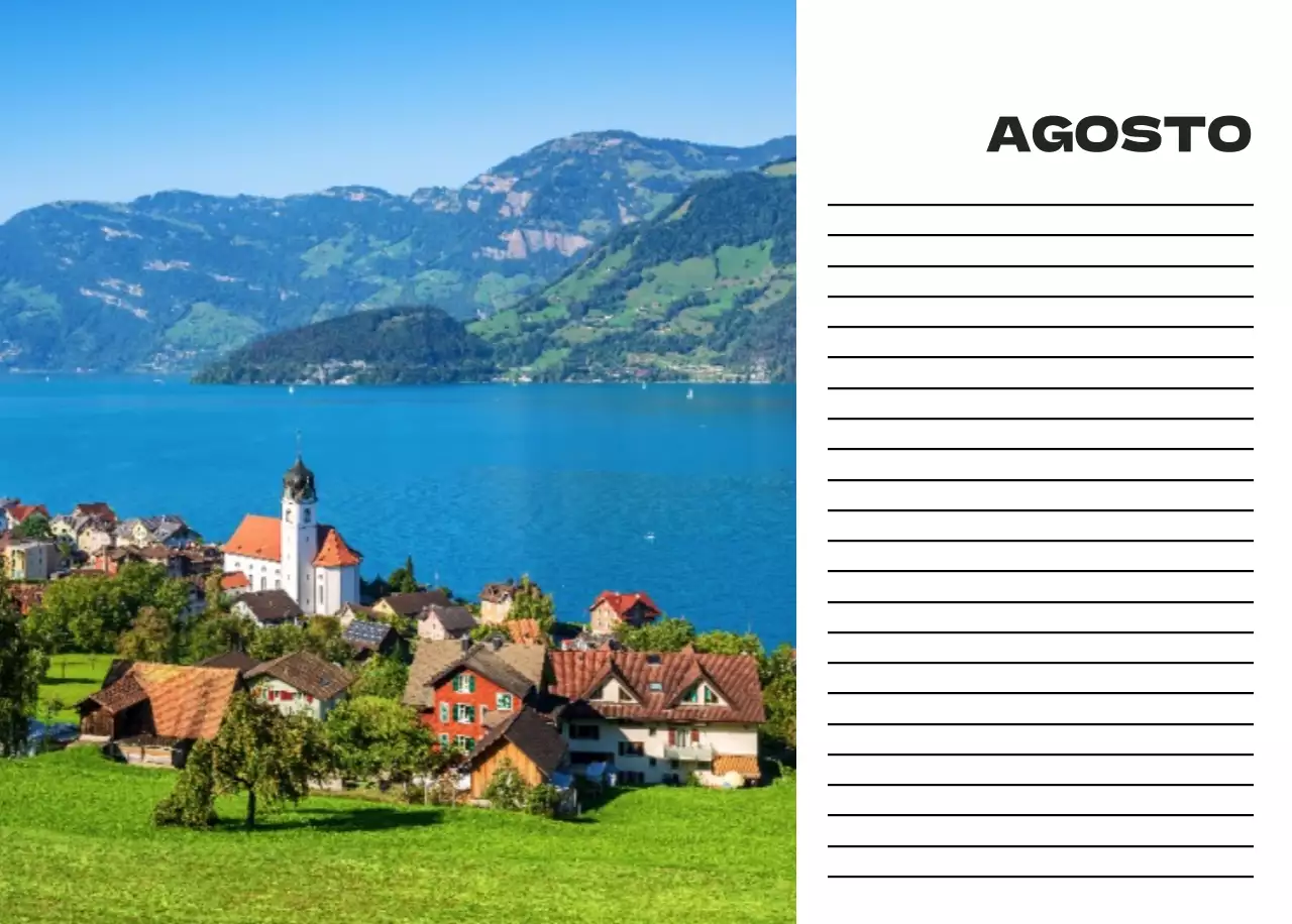 Calendario pulito con foto del cielo