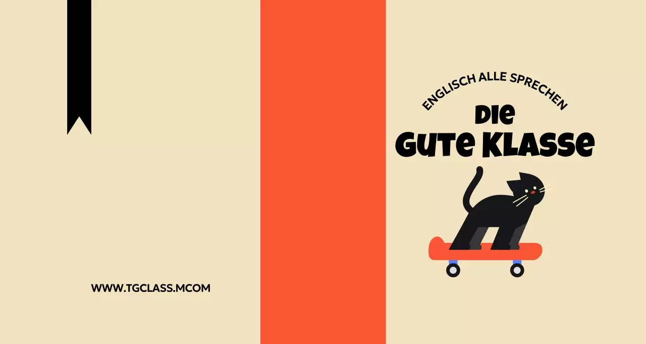 Einfache Schulwerbung mit beiger Katzenillustration