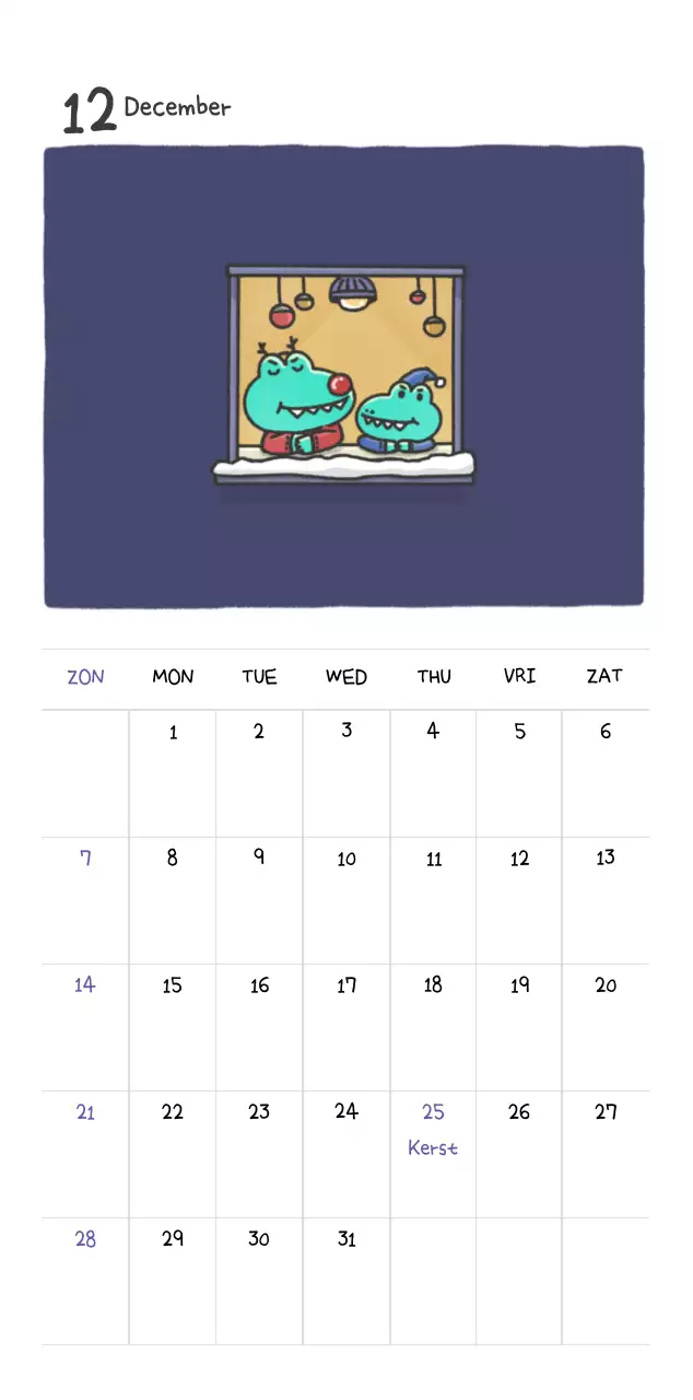 Een kalender met een schattig Ago-illustratieconcept