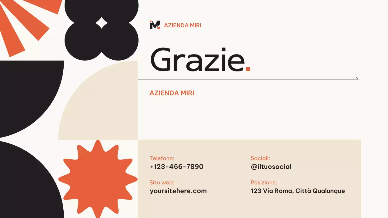 Arancione beige piano di marketing moderno geometrico