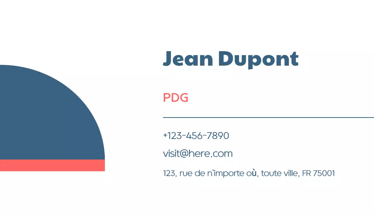 carte de visite moderne bleue