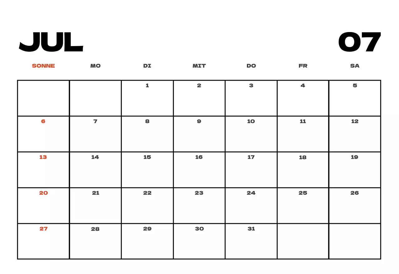 Himmel Foto sauber Kalender