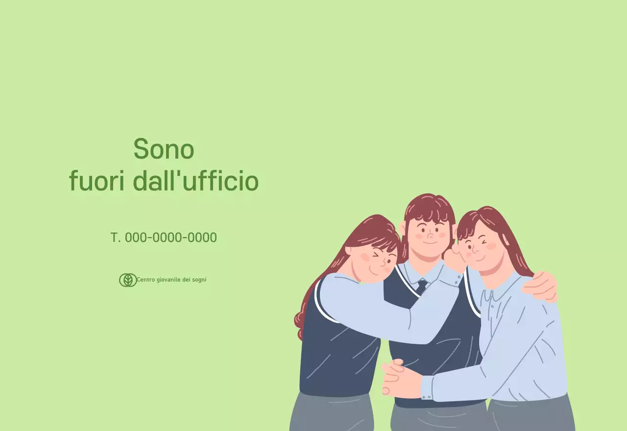 Calendario con illustrazioni giovanili su sfondo giallo-verde