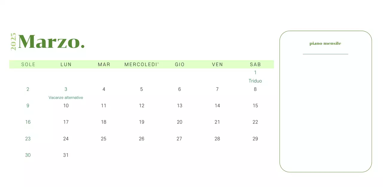 Calendario con illustrazioni giovanili su sfondo giallo-verde
