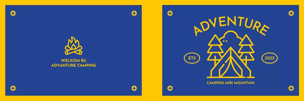 Een camping ontwerpen met geïllustreerde pictogrammen