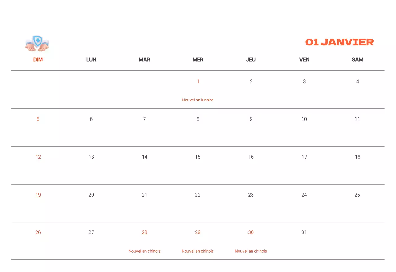 Un hôpital festif avec des illustrations sur le thème de la santé et de la famille et des accents colorés.