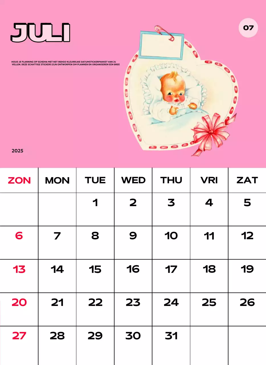 Kleurrijke kalenders met verschillende retro-illustraties