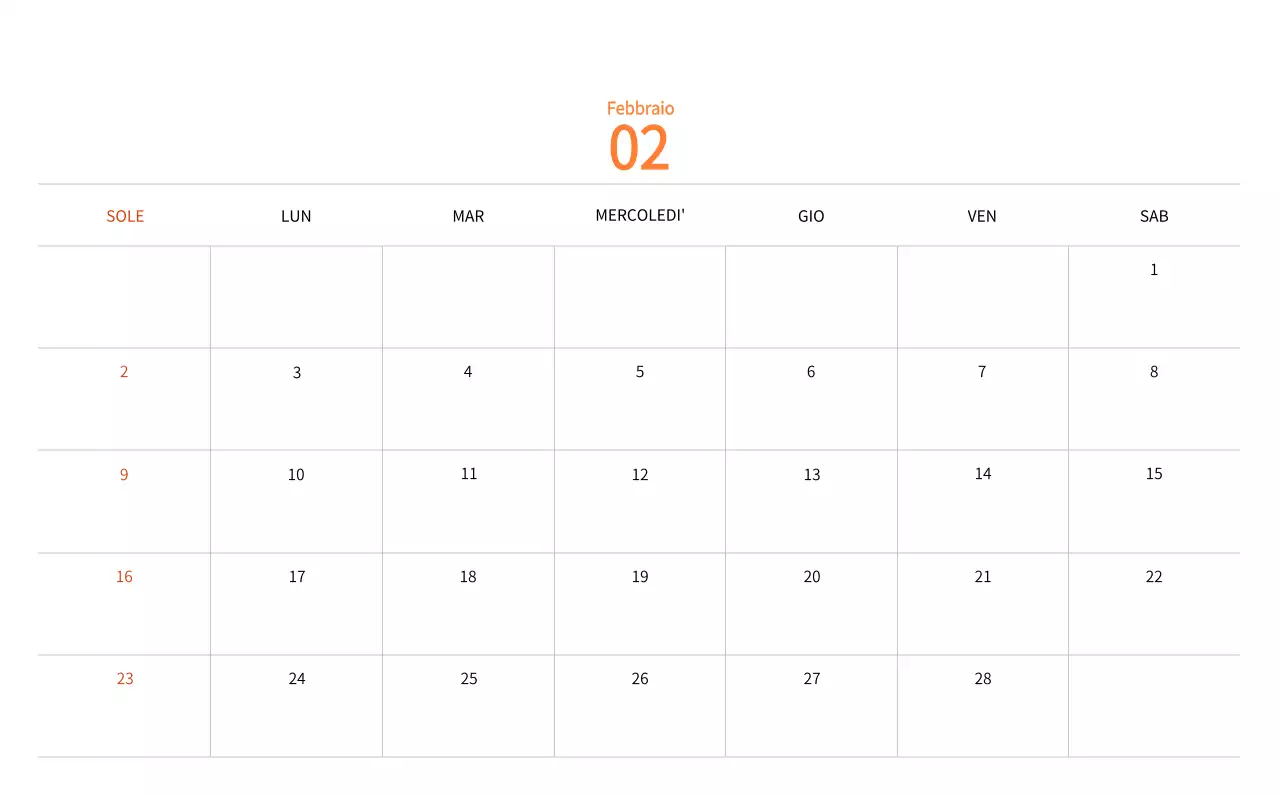 Calendario di Capodanno con una calda illustrazione