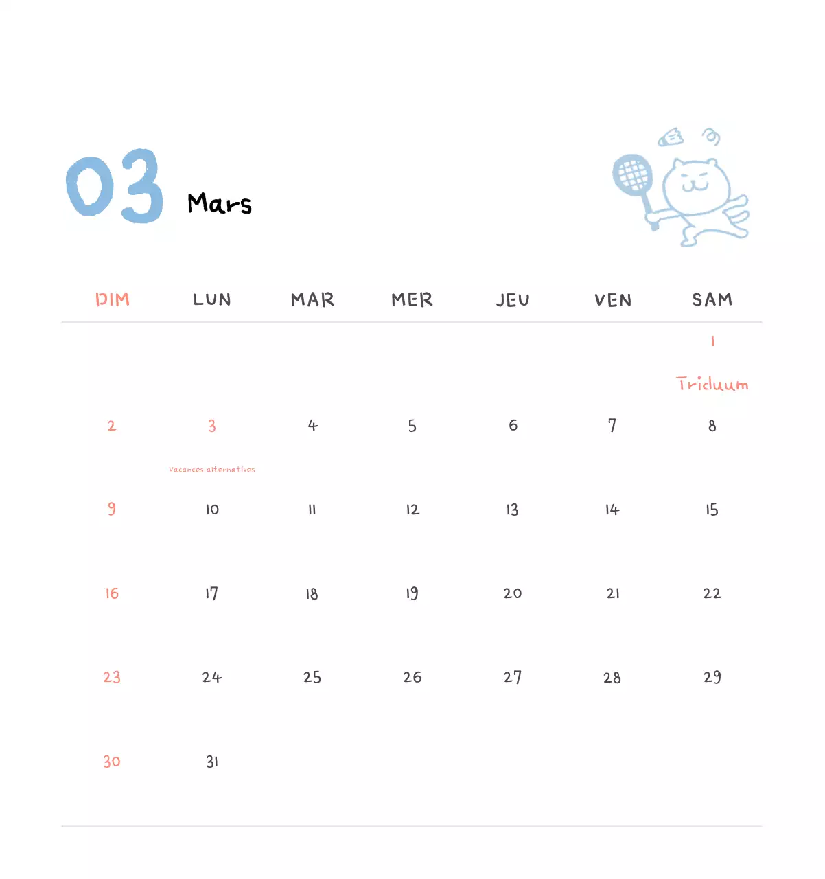 Calendrier journalier en ivoire