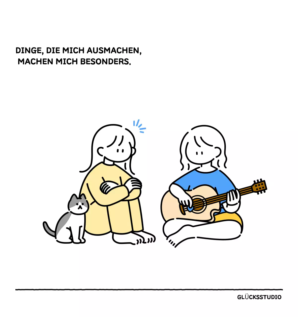 Illustrierter Kalender mit schönem Linienstil